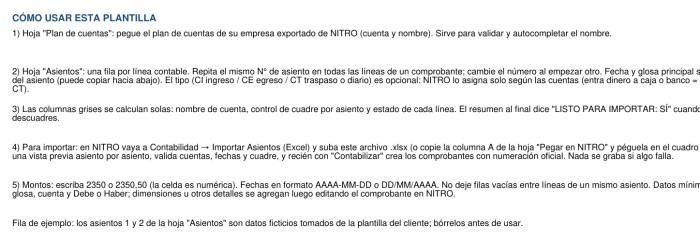 Hoja Instrucciones de la plantilla Hoja Instrucciones de la plantilla